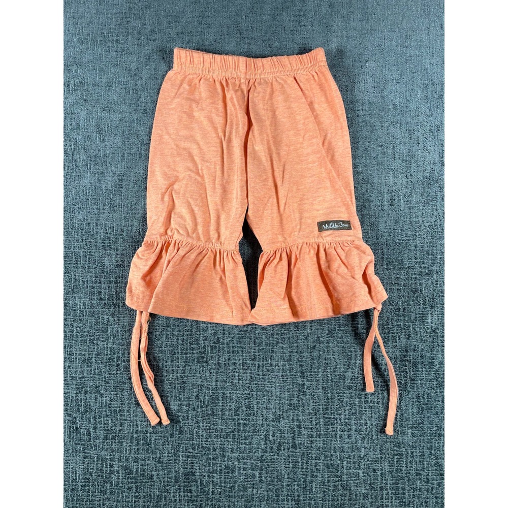 Matilda Jane Girls Orange Ruffle Capri Leggings Pants 18M